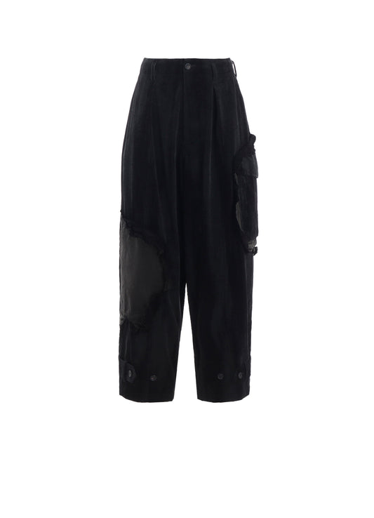 FAINT PRINTED CORDUROY TAB PANTS