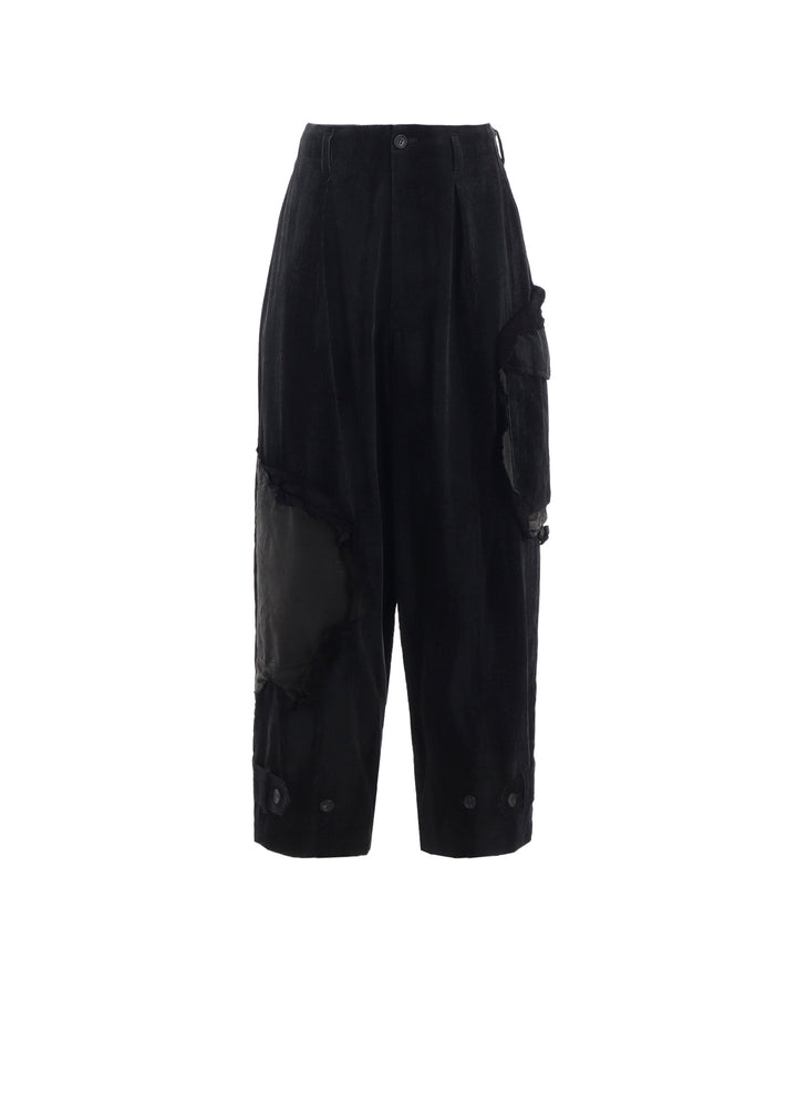 FAINT PRINTED CORDUROY TAB PANTS