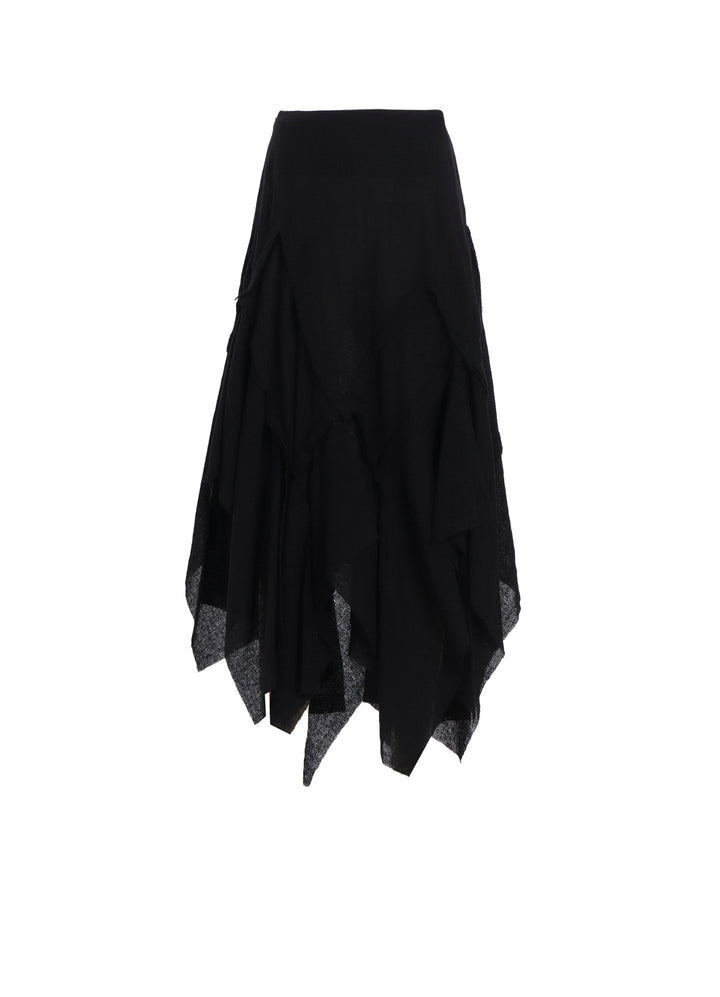 WOOL GAUZE FRILLED SKIRT
