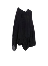 STRIPE GAUZE PLEATS CONBINATION SKIRT