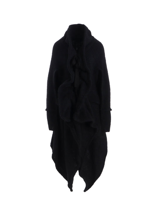 LOOP INLAY FRILLED COLLAR LONG JACKET