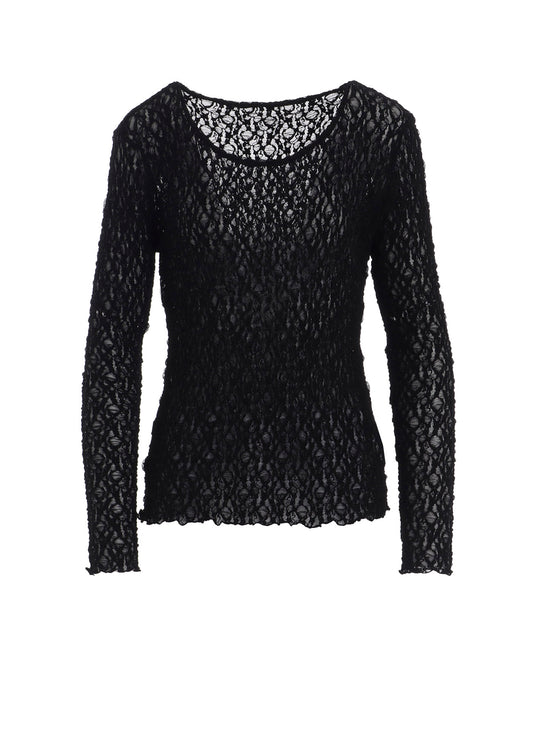 FLOWER SHIRRING LONG T-SHIRT
