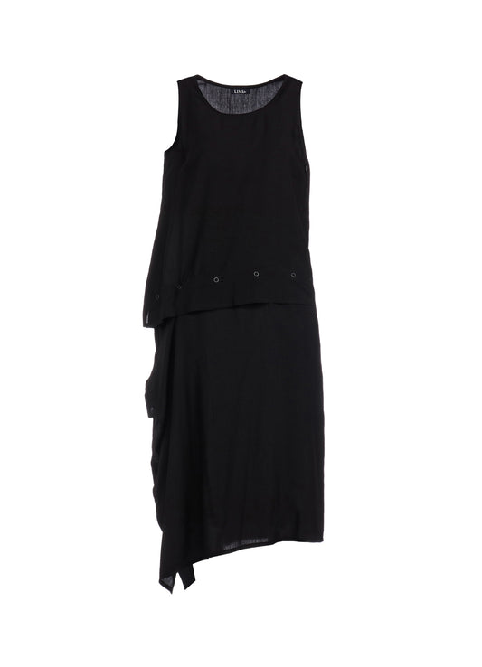 POPLIN SNAP SLEEVELESS DRESS