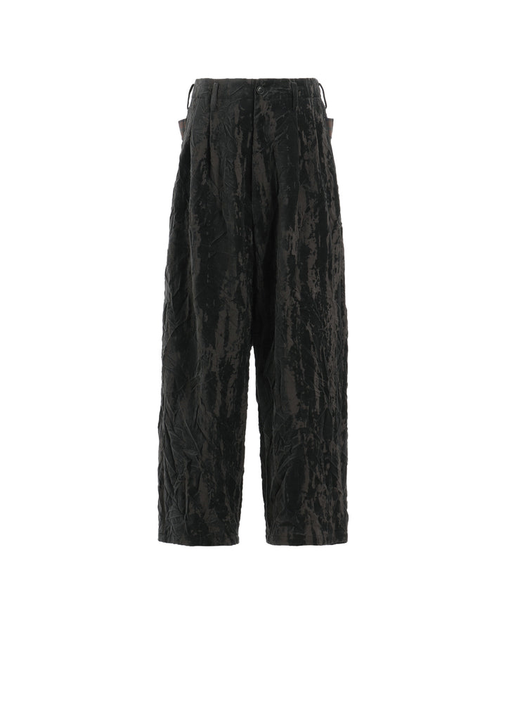 GRUNGE VELVET TUCK PANTS