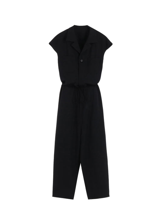 WOOL GABARDINE OPEN COLLOR OVERALLS