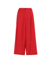 BACK SATIN CROSS WIDE TUCK PANTS