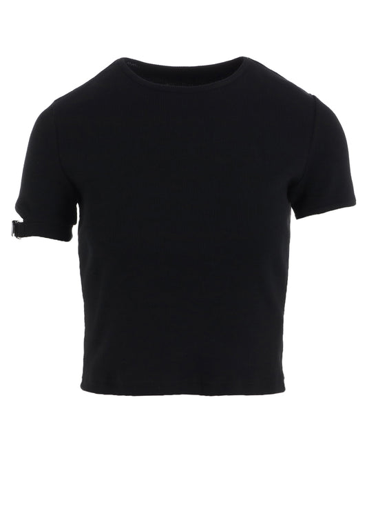 RIB STITCH BELTED CUFF T-SHIRT