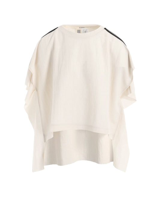 NATURAL SMOOTH SQUARE ZIP T-SHIRT