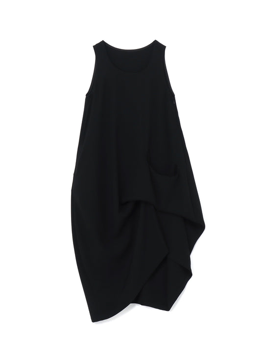 DOUBLE SATIN POCKETED PLEATS DRESS