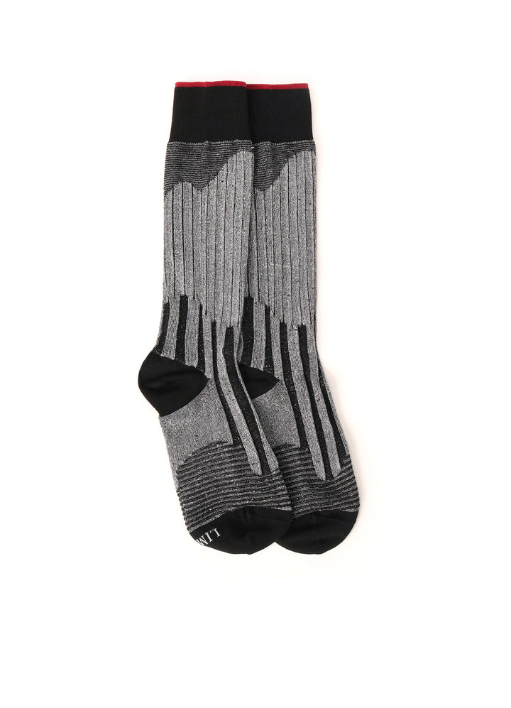 SILVER RIB RANDOM STRIPE SOCKS