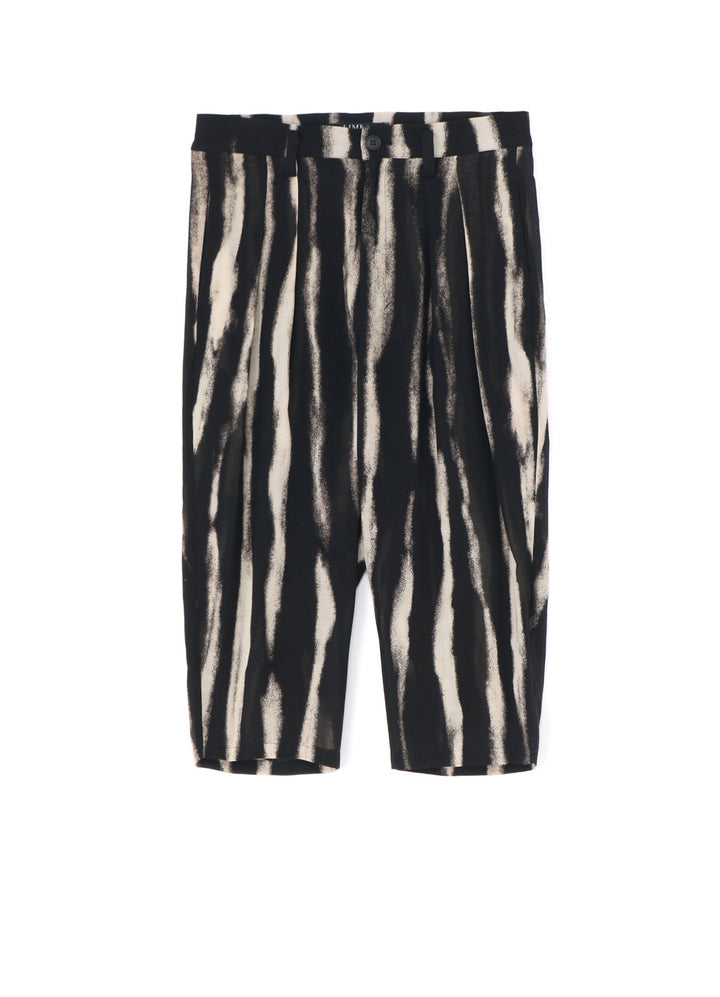 BLEACHED STRIPE SHORT LENGTH PLEATED PANTS