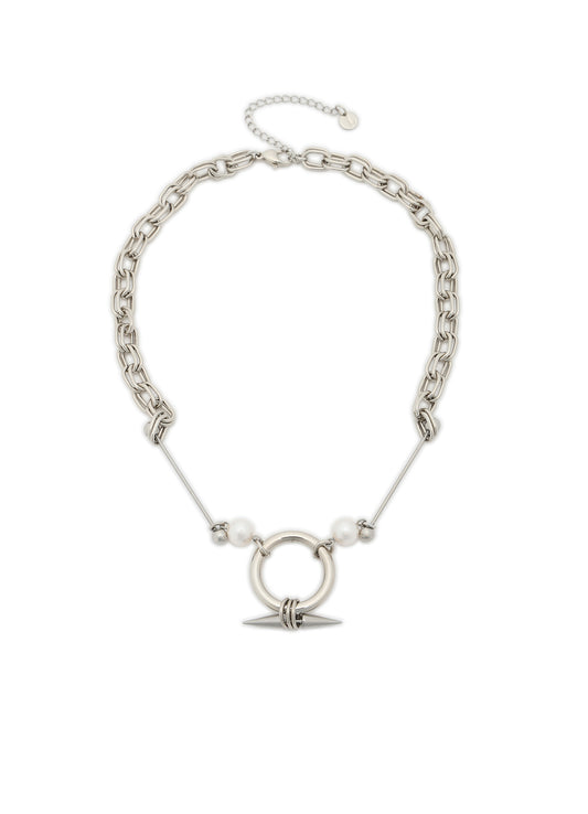 PIERCED PEARL NECKLACE