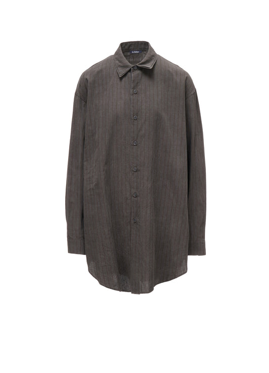 INK DYED STRIPE DOUBLE COLLAR SHIRT