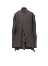 INK DYED STRIPE STAND COLLAR BLOUSE