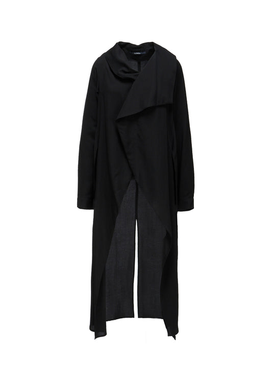HIGH TWIST GABARDINE LONG DRAPED BLOUSE
