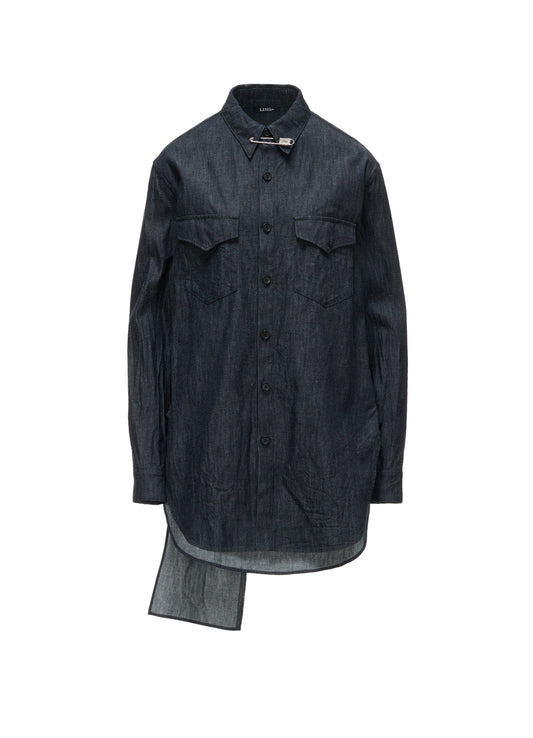 6OZ DENIM PIN BACK DRAPE SHIRT