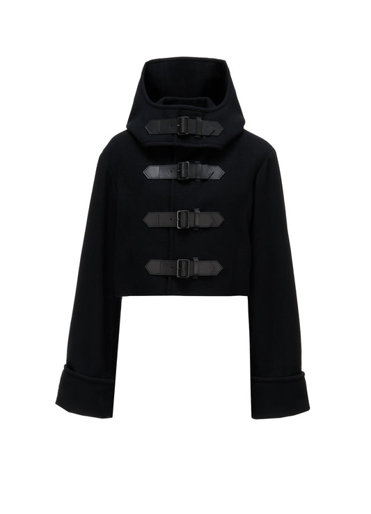 LIGHT MOSSER  BELTED SHORT COAT
