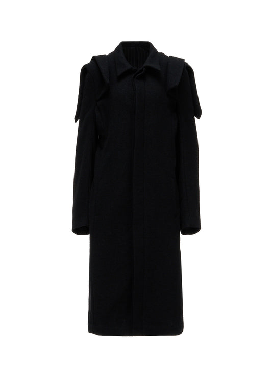SHRINK SERGE PANELED SHOULDER COAT