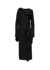 WOOL HERRINGBONE KNOT DETAIL DRESS
