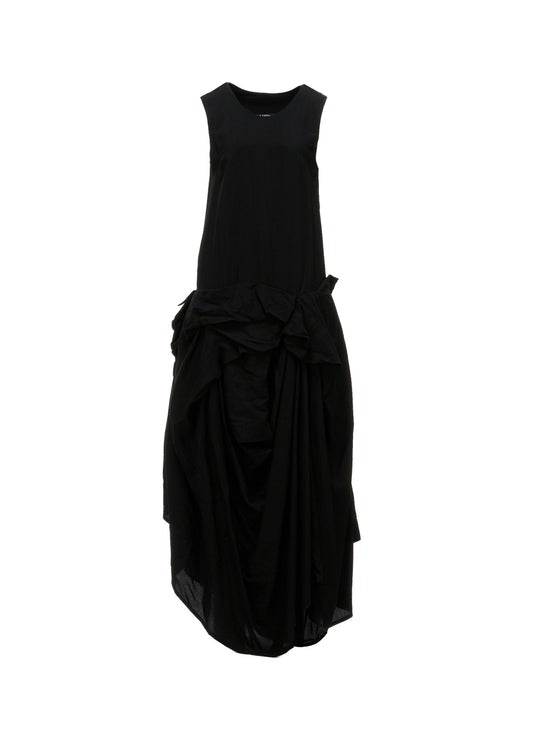 HIGH TWIST GABARDINE DRAPED SKIRT DRESS