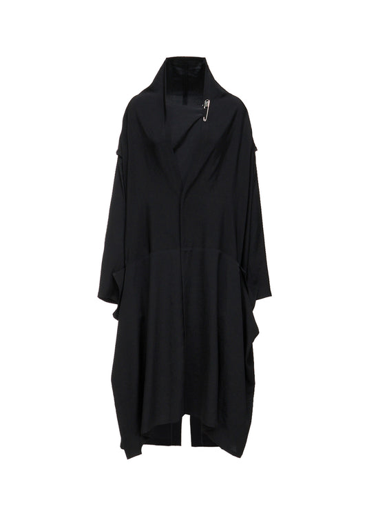TA/PE CREPE DE CHINE PIN Draped POCKET DRESS