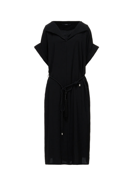 TA/PE CREPE DE CHINE OPEN COLLAR DRESS