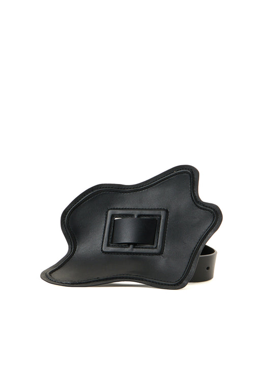TANNED LEATHER COMBINATION ASYMMETRIC LEATHER WRAPPED BELT