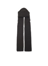 BOBBLE RIB KNIT HOODED SCARF