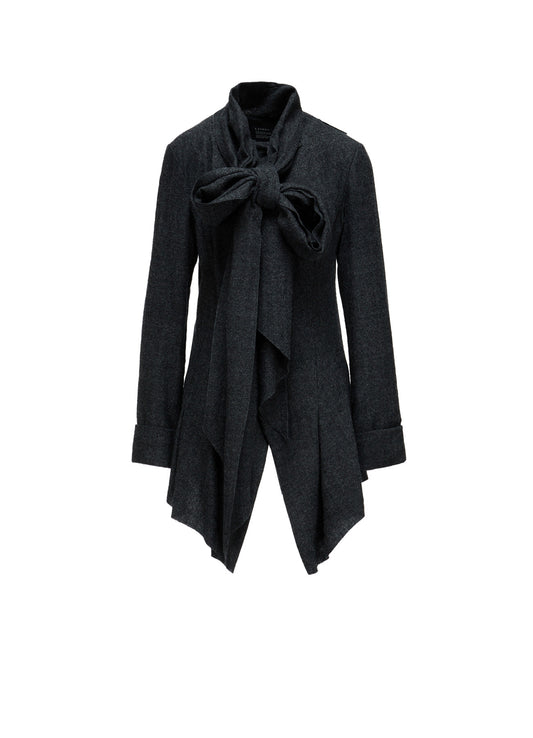 HERRINGBONE RIBBON DETAIL DOUBLE JACKET