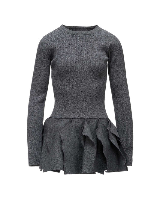 HIGH-GAUGE 3D KNIT FRILLED PULLOVER