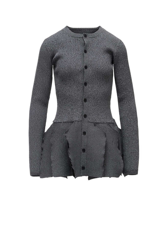 HIGH-GAUGE 3D KNIT FRILLED GARDIGAN