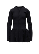 HIGH-GAUGE 3D KNIT FRILLED GARDIGAN