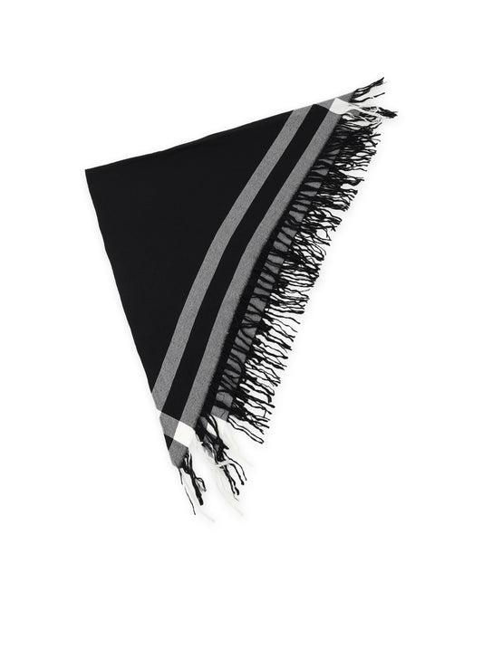 CHECKED SERGE TRIANGLE SHAWL