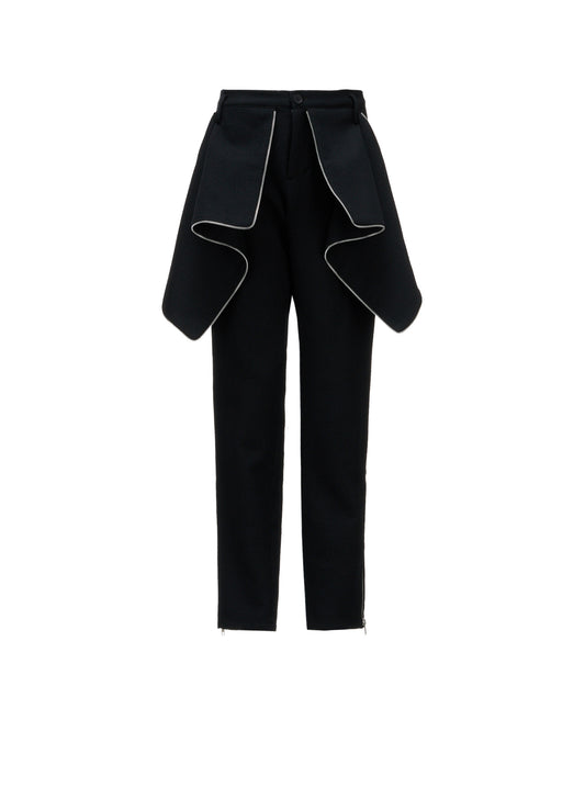 W/ SERGE  ZIP DETAIL SLIM PANTS