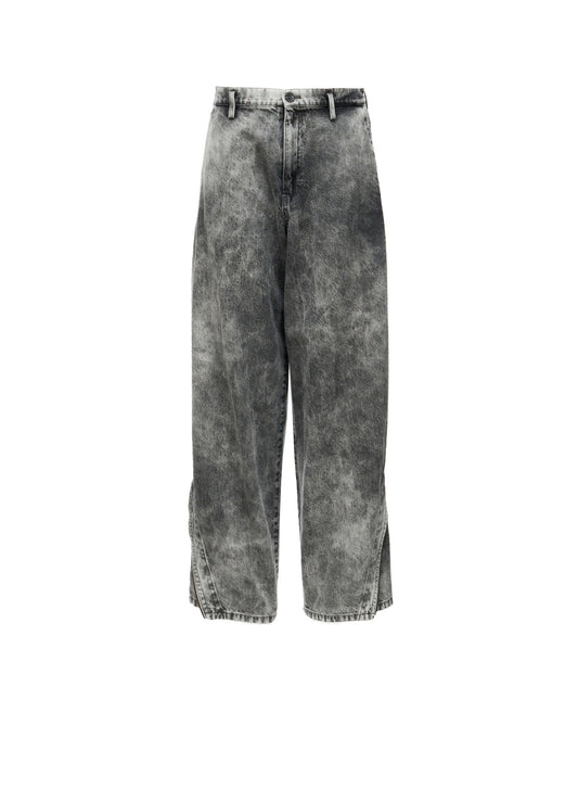 MIST BLEACHED DENIM ZIP DETAIL PANTS