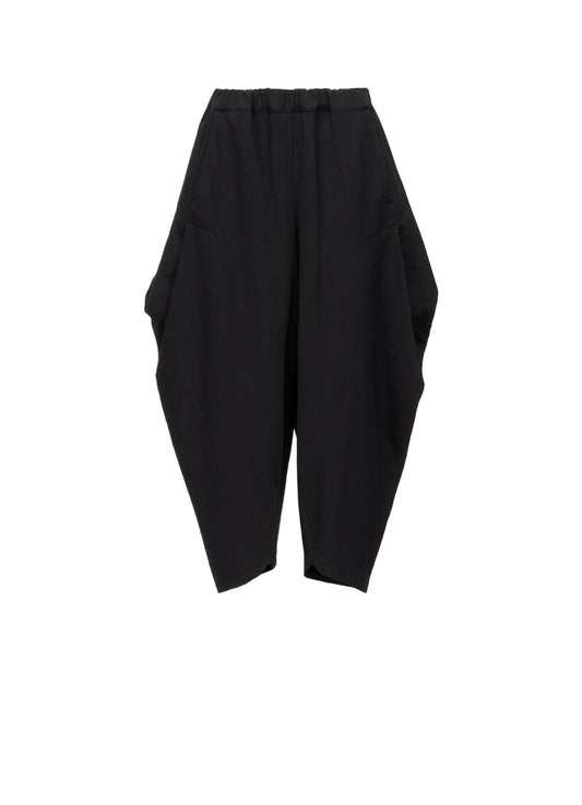 DOUBLE CLOTH ELASTIC WAIST TUCK PANTS