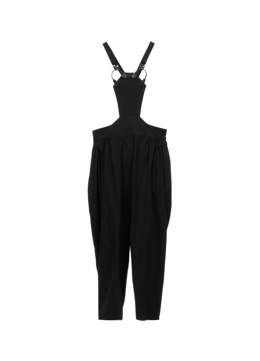 HIGH TWIST POPLIN SUSPENDER PANTS