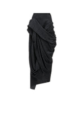 HERRINGBONE DRAPED SKIRT