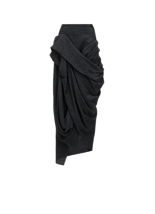 HERRINGBONE DRAPED SKIRT