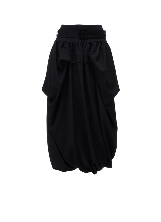 WOOL GABARDINE  BELTED BALLOON SKIRT