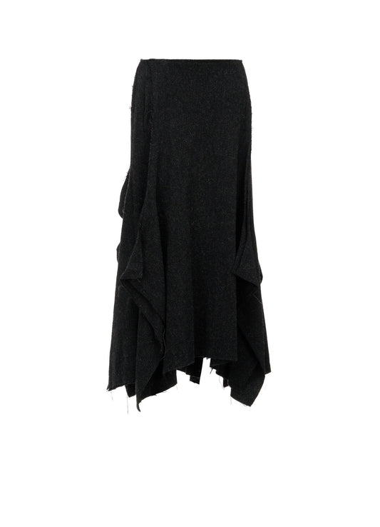TOP DYED TWEED FLARED PANEL SKIRT B