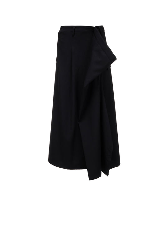 WOOL GABARDINE  SIDE DRAPED SKIRT