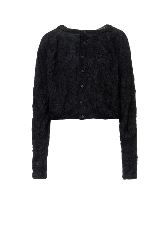 FLOCKED TULLE BALLOON CARDIGAN