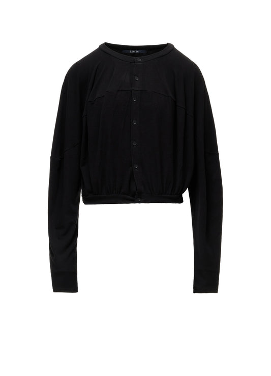 BRUSHED STRETCH JERSEY BALLOON CARDIGAN