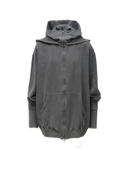 GARMENT DYED FRENCH TERRY DOUBLE HOOD PARKA
