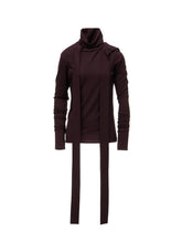 W/ SINGLE JERSEY SCARF DETAIL HOODED T SHIRT