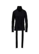 W/ SINGLE JERSEY SCARF DETAIL HOODED T SHIRT