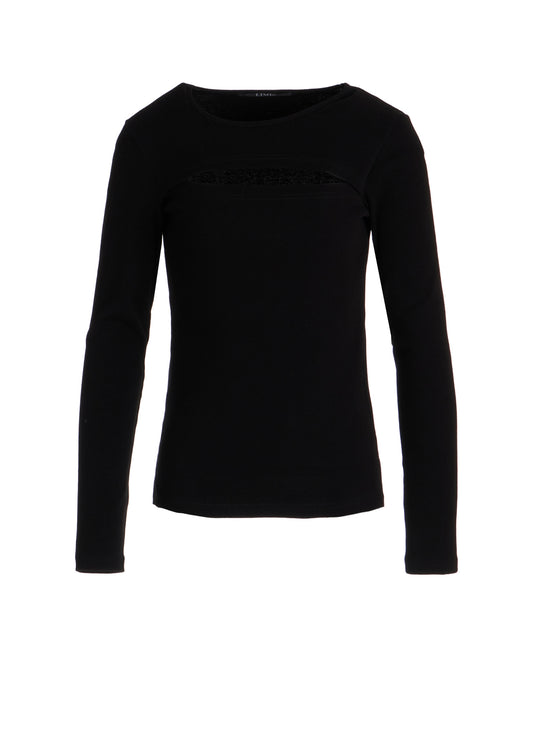 C/ RIB SLIT CHEST LONG SLEEVE T