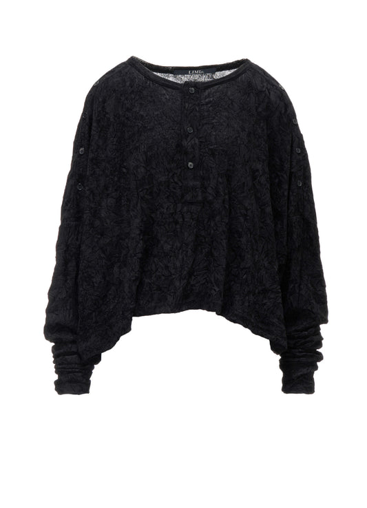 FLOCKED TULLE SHOULDER OPEN SHORT T