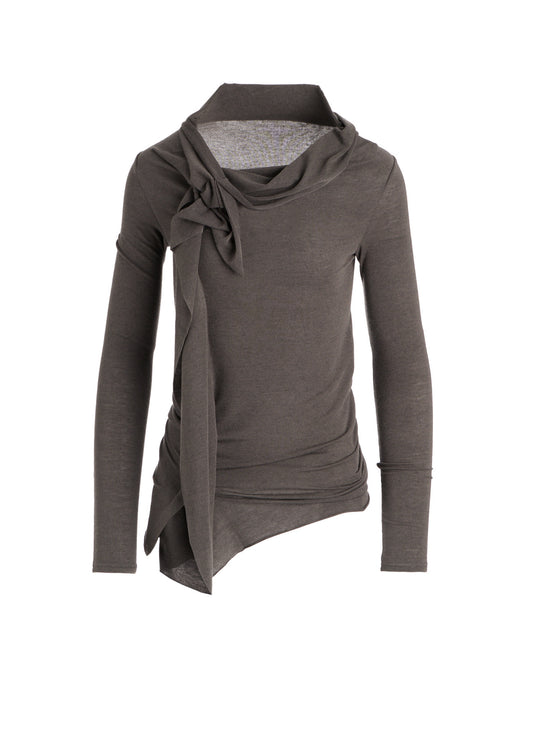 GAUZE STRETCH JERSEY DRAPED T
